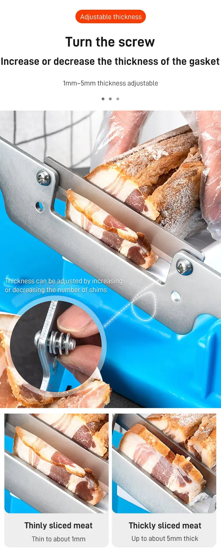 Multifunctional Table Slicer Frozen Meat Beef Herb Mutton Roll Fruit Bread Vegetable Slicer Machine