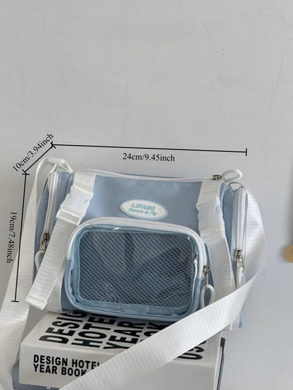 New Fashion 2025 Itabag Women Multipocket Clear Transparent Bag Summer Crossbody Bags Bucket Bag College Student Shoulder Bag