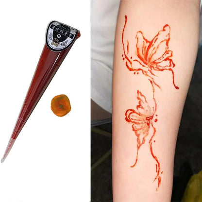 25g Indian Henna Dark Red Tattoo Paste Temporary Henna Cone For Tattoo Body Art Sticker Special Body Art Paint Henna
