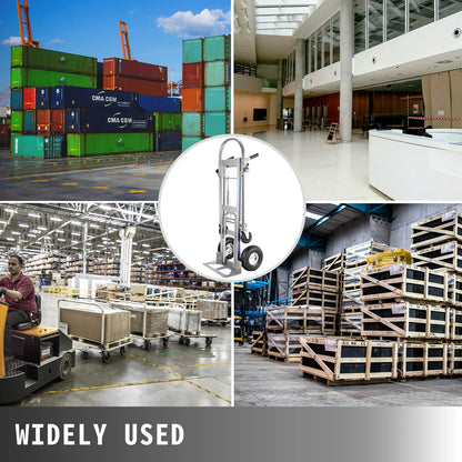 VEVOR 3 in1 Folding Sack Hand Truck 1000LBS Heavy Duty Utility Cart On Wheels  Aluminum Convertible Hand Truck Utility Cart Car