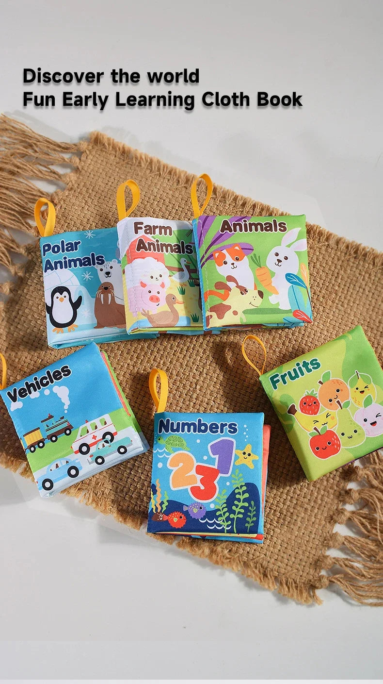 Children Early Educational Toys Rustle Sound Soft Cloth Book Fruits Animal Numbers Food Means of Transportation Cognition Toys
