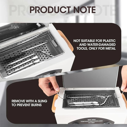 300W Nail Tool High Temperature Cleaning Box 1.5L With Timer Dry Heat Sterilizer For Sundry Beauty Hair Metal Tools With Handle