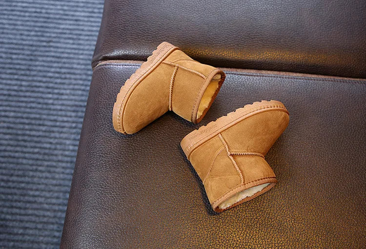 Kids Winter Slippers - Luxury Fur Lined Non-Slip Indoor Boots for Boys & Girls