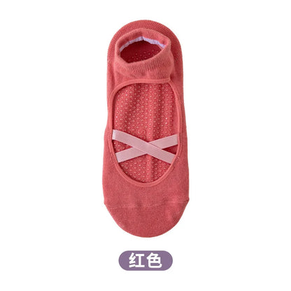 1pair Fashion Yoga Socks Anti Slip Women Professional Pilates Socks Cotton Dance Floor Trampoline Aerobics Fitness Sports Socks
