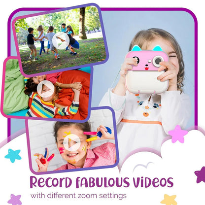 Children 1080P HD Digital Camera Toys Instant Print for Kids Thermal Print Camera Instant Print Photo Video With 32G Memory Card