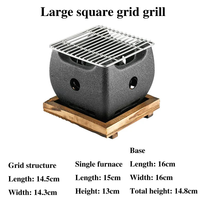 Aluminum alloy tea cooker Small oven Korean style cast iron barbecue dish portable grill korean bbq Japanese charcoal grill