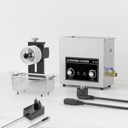 6.5L Vinyl Record Ultrasonic Cleaner with Bracket(Set) for Wash LP 12 Inch Records Label Saver Aluminum CNC Made 220V EU Plug