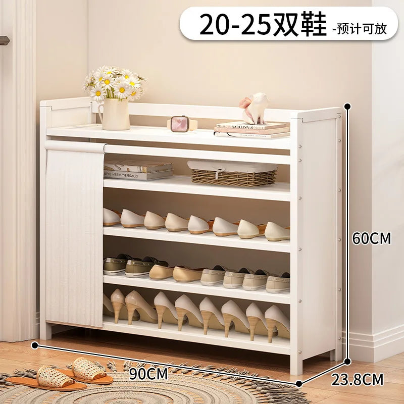 Free installation shoe rack indoor simple folding household multi-layer dustproof rental room shoe storage artifact