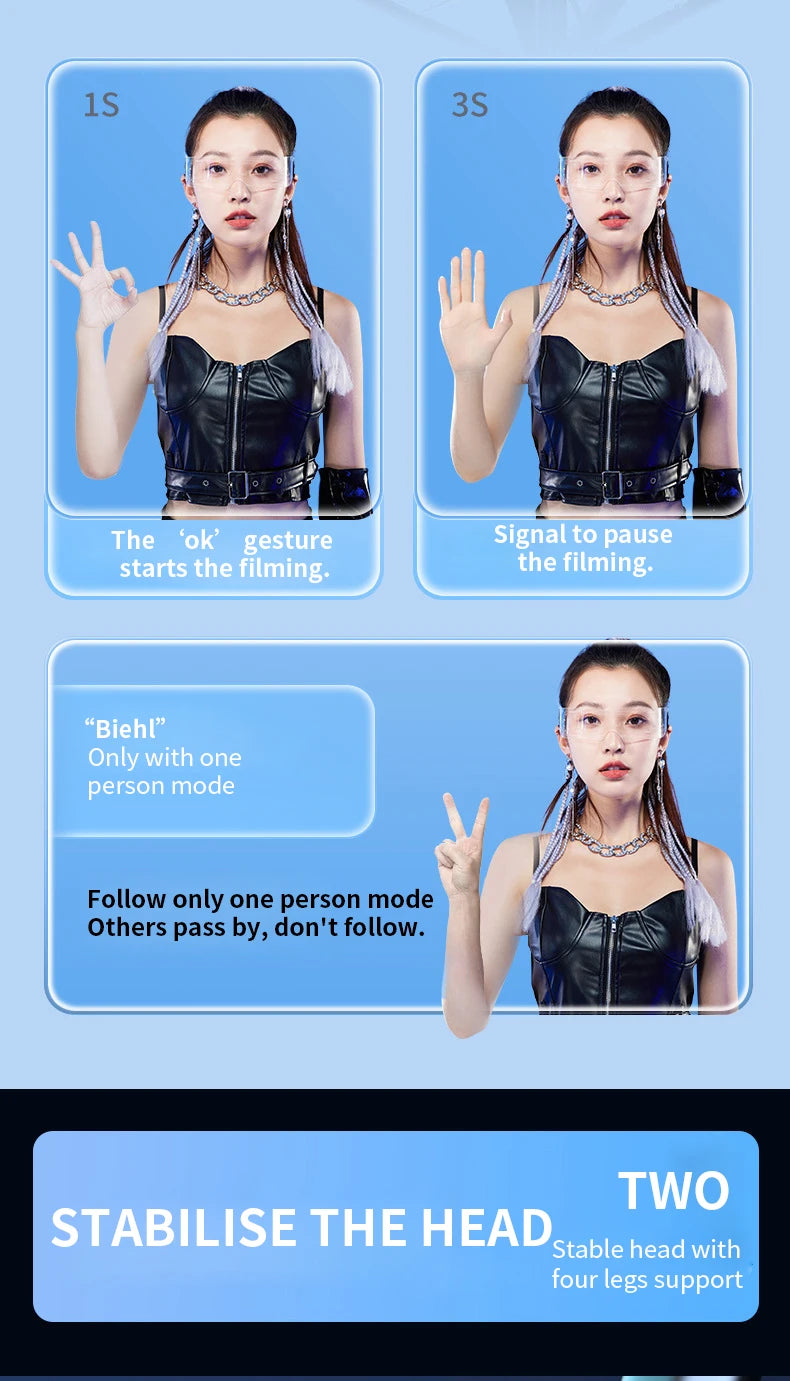 1.8m Extendable Auto Face Tracking Selfie Stick Tripod 360° Rotation Phone Stand with Wireless Remote for Tiktok YouTube Vlog