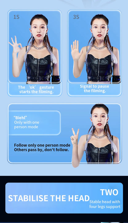 1.8m Extendable Auto Face Tracking Selfie Stick Tripod 360° Rotation Phone Stand with Wireless Remote for Tiktok YouTube Vlog
