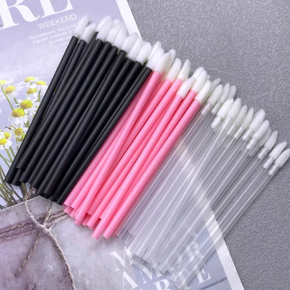 50/1000 PCS Lip Brushes Disposable Cosmetic Lip Brush Lipstick Lip Glossy Wands Cleaner Applicator Eyeshadow Makeup Brush Tool