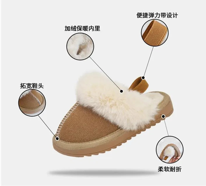 Kids Winter Slippers - Luxury Fur Lined Non-Slip Indoor Boots for Boys & Girls