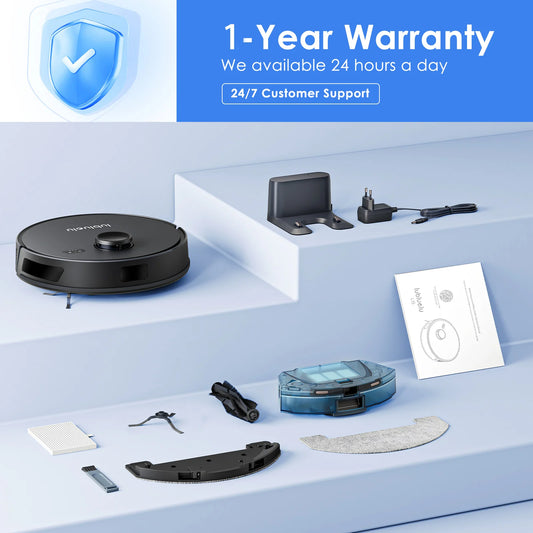 Lubluelu L15 Robot Vacuum And Mop Combo 5000Pa, Robot Vacuum, Auto-Charging, 5 Maps, 30 No-go Zones, 3 In 1 Robot Vacuum Cleaner