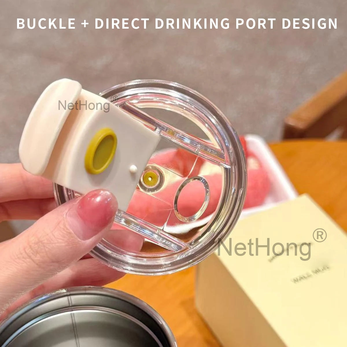 900ML Stainless Steel Vacuum Coffee Cup Heart Logo Portable Leak Proof Travel Mug Insulated Beverage Tumbler