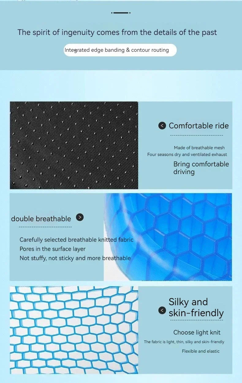Car Seat Cushion Breathable Cool Gel Cooling Pad Universal Car Honeycomb Butt Pad Car Home Office Chair Cushion