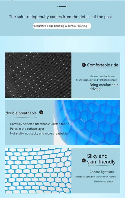 Car Seat Cushion Breathable Cool Gel Cooling Pad Universal Car Honeycomb Butt Pad Car Home Office Chair Cushion