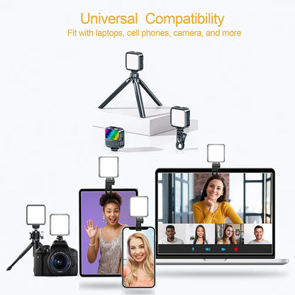 Portable LED Selfie Light for iPhone Samsung iPad Mobile Phone Laptop Clip Rechargeable Flash Fill Photo Video Photography Lamp