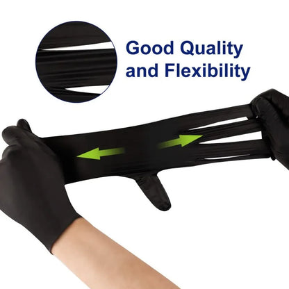 30/60/100PCS Disposable black nitrile gloves,waterproof black nitrile gloves for household cleaning,kitchen cooking tools