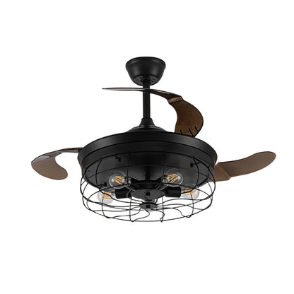 KOMORE Modern Style Indoor Round Ceiling Fan with Light and Remote, 3 Colour Temperature for Office, Living Room, Bedroom