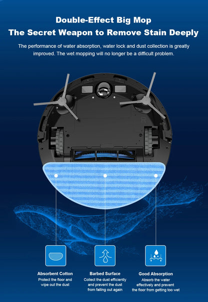 Liectroux / LILIN X6 LDS Saugroboter, Laser-Lidar-Navigation, Nass- und Trockenwischen, 6500 Pa Saugkraft, Mehrbodenkarte, Teppichverstärkung