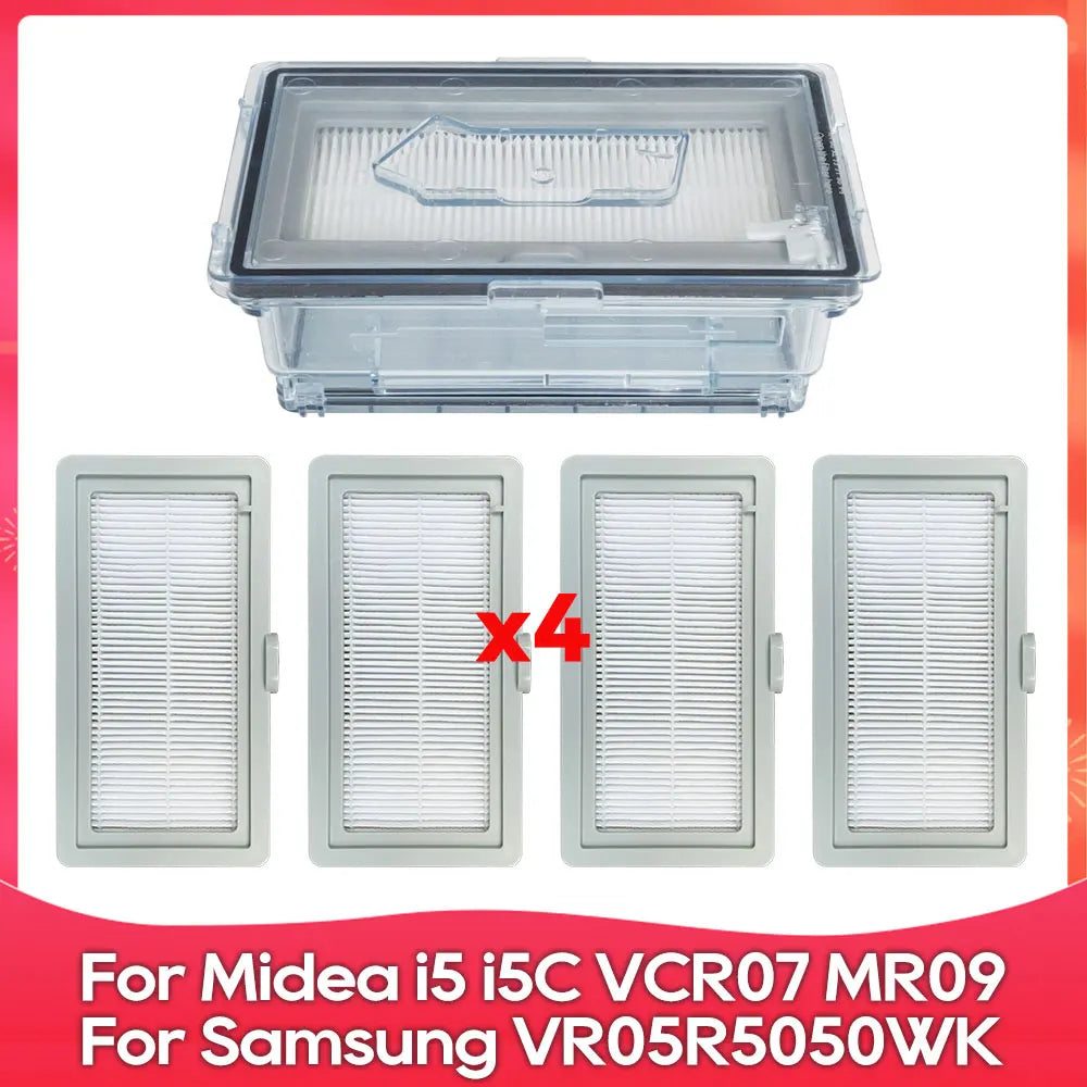 Compatible For ( Midea i5, i5C, VCR10W, VCR07, VCR08, MR09, Samsung VR05R5050WK ) Brush Filter Mop Dust Box Water Tank Accessory