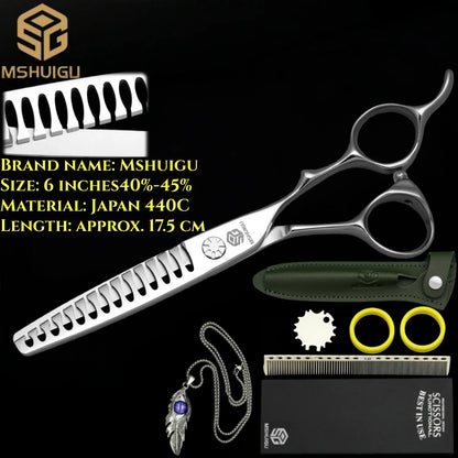 MSHUIGU professional barber Small size scissors 440C 5-5.5-6inch Multifunctional thinning shears Salon Tool Accessories