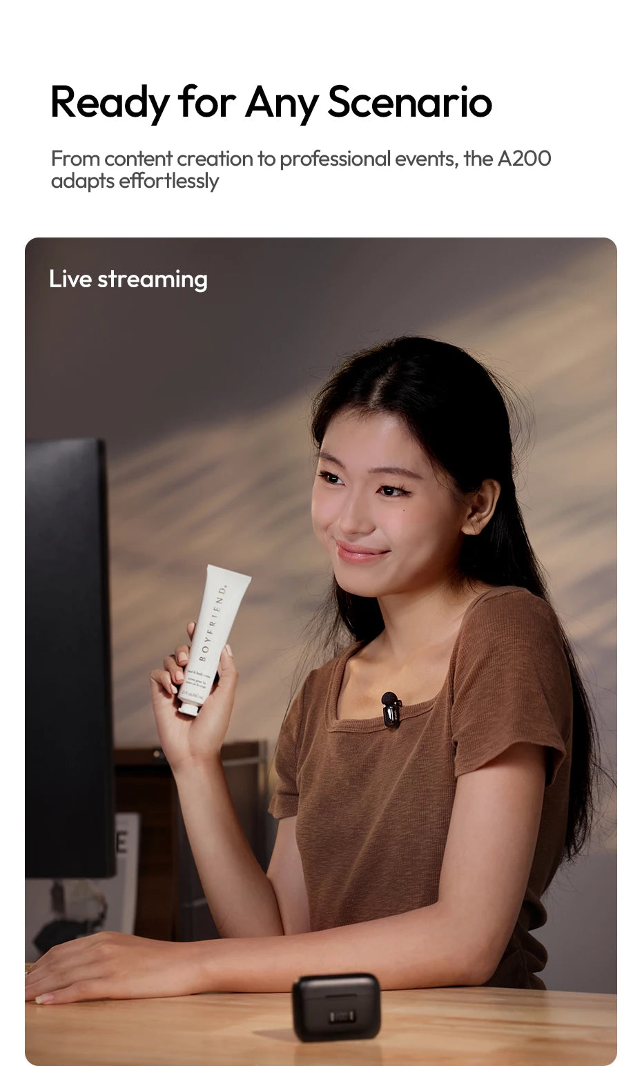 Ulanzi A200 Mini Mic 48kHz/24bit 75dB for Smartphone Camera Livestreaming Street Interview Vlogging Wedding Videography Shots