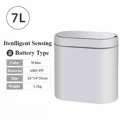 7L Automatic Sensor Trash Can for Kitchen Garbage Tin for Bathroom Light Luxury Family Living Room Cracks Smart Garbage Bin