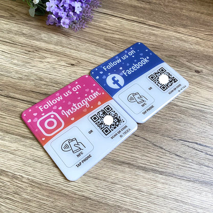 10X10cm QR Code and NFC Tap  Sticky  Instagram Facebook Tripadvisor Trustpilot ReviewGoogle Review Plaque