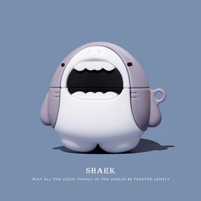 For Airpods 1 2 3 4 Pro Pro 2 Pro 3 Crayons Shark Dog Silicone Earphone Case Accessories Cover