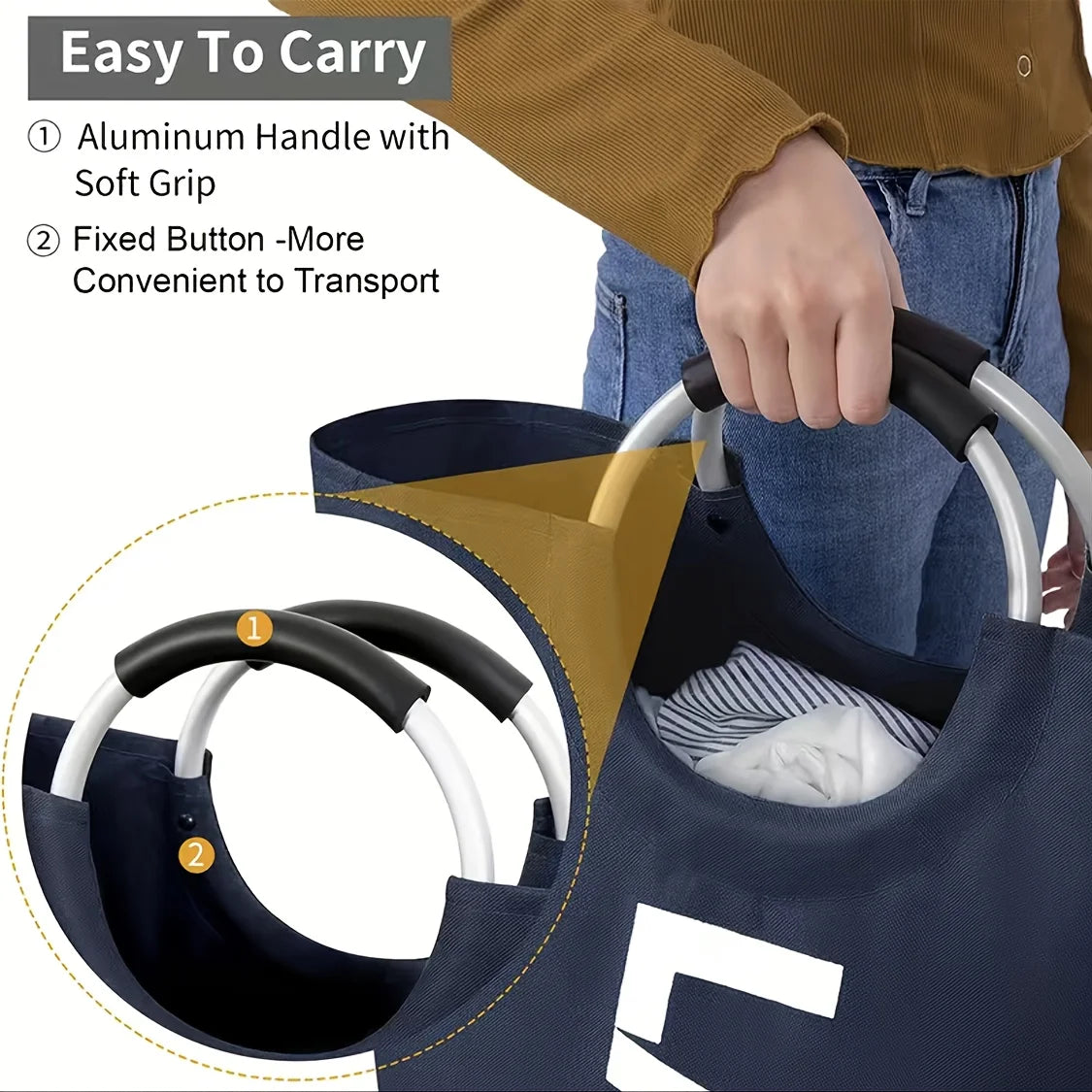 Large Laundry Hamper 115L Collapsible Laundry Bag with Comfortable Handle Folding Laundry Basket Dirty Clothes Storage Bin