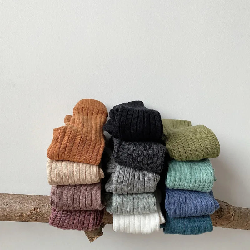 Girls Cotton Tights - Soft Knitted Pantyhose for Babies & Toddlers | Macaron Colours