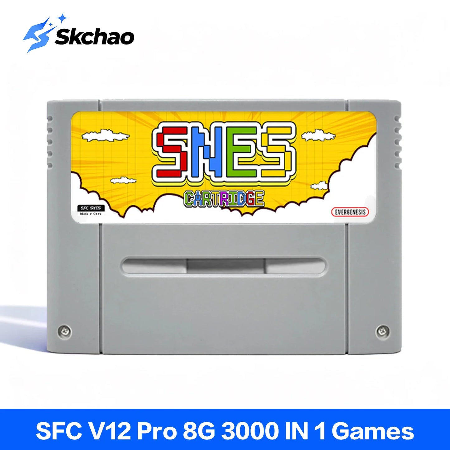 3000-in-1 SFC Memory Card with 8GB TF Game Cartridge for Super Famicom SNES Game Console - Gaming Accessories