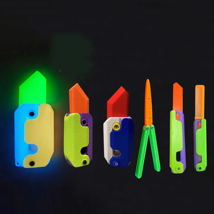 Gravity Folding Claw Knife Radish Knife 3d Printing Gravity Knife Small Radish Knife Push Card Decompression Fidget  Mini Toy