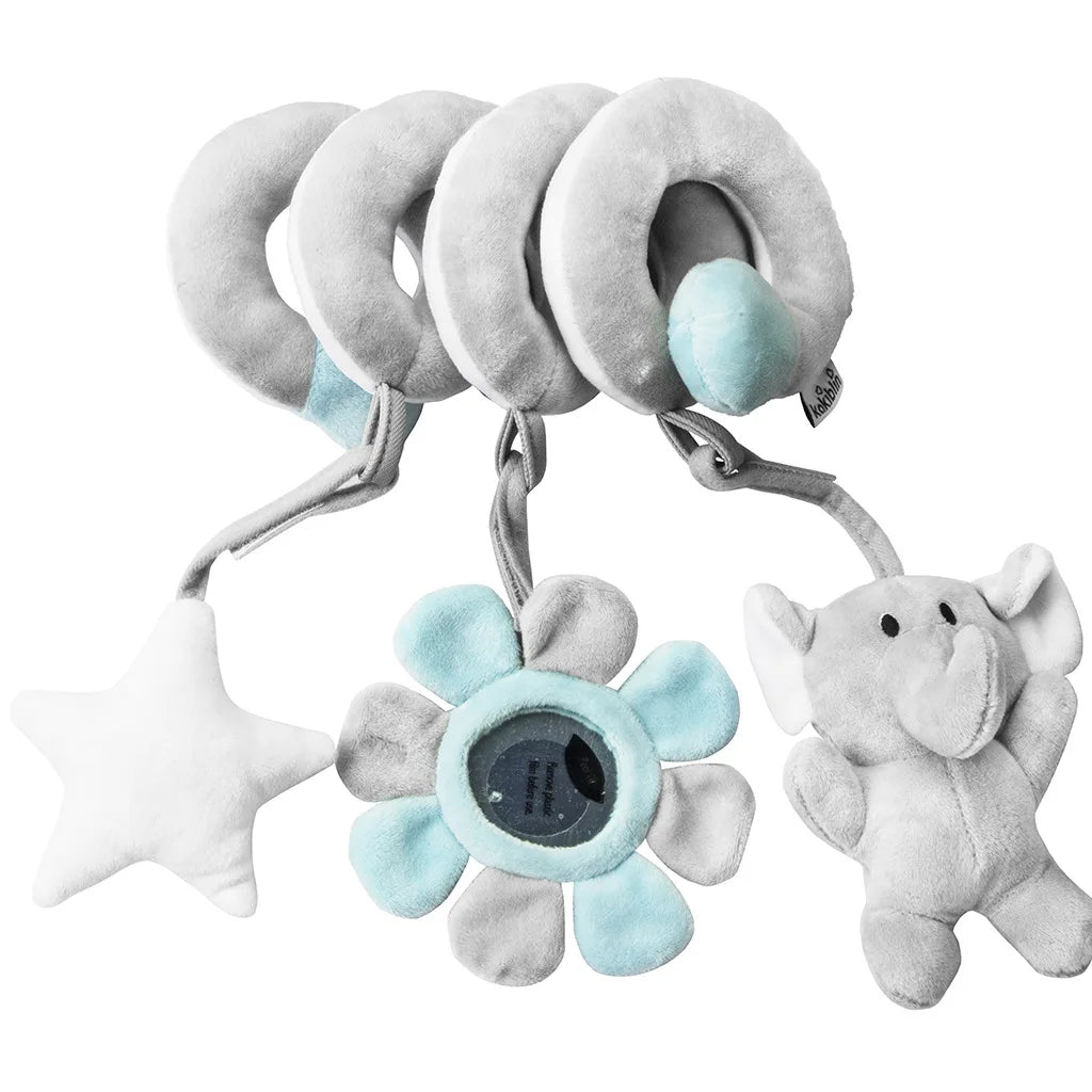 Newborns Spiral Hanging Activity Stroller Toy Baby Carseat Toy Black & White Lion Koala Rattle  for Crib Mobile Sensory Toy Gift