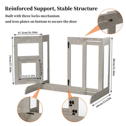 Tempered Glass Dog Gate Adjustable Length From 77 to 100cm Pet Door Gate Barrier Fence Panels