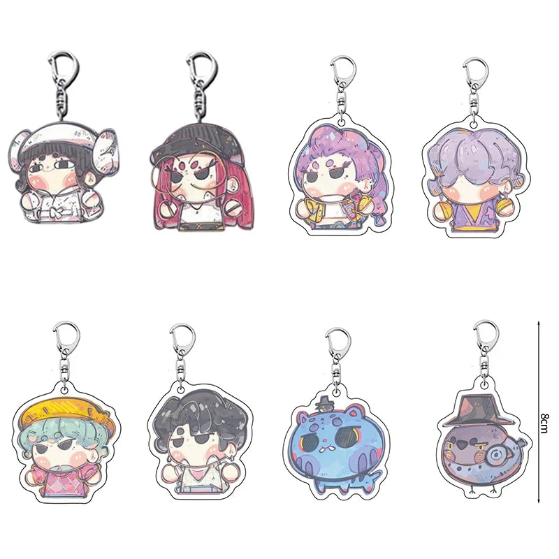 Kpop Demon Hunter Birthday Keychains Kpop Demon Hunter Party Favors Keyring Huntrix Fans Concert Hanging Pendant Party Supplies