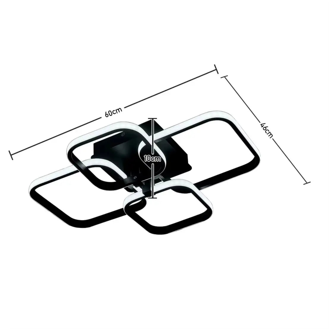 KOMORE Moderne, energieeffiziente LED-Deckenleuchte, halbaufgesetzt, Weiß / Stufenlos dimmbar