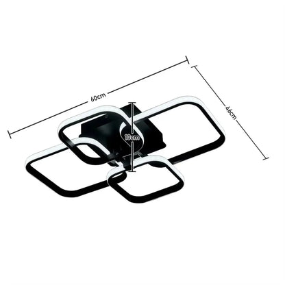 KOMORE Moderne, energieeffiziente LED-Deckenleuchte, halbaufgesetzt, Weiß / Stufenlos dimmbar