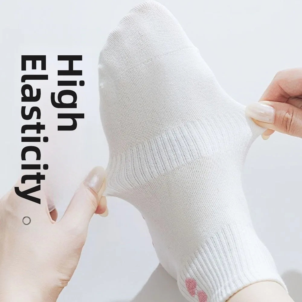 Pilates Socks with Grips for Women Cute Yoga Grip Socks Non Slip Cotton Ankle Sock for Yoga Barre Ballet