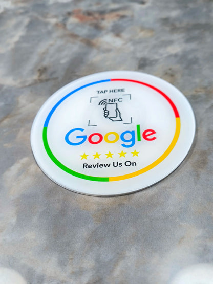 13.56Mhz programmable Google Review Card NFC station table NFC Google Reviews display bending card standing brand bracket