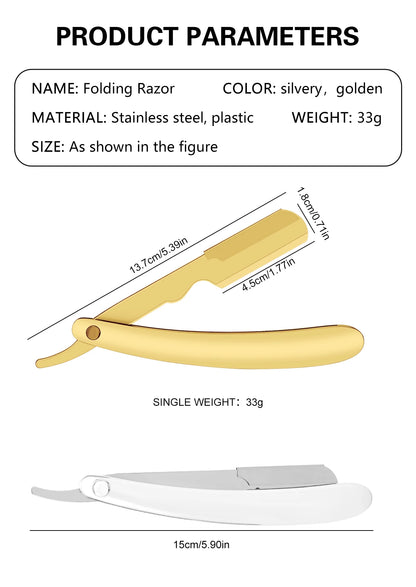 Professional Barber Razor Folding Shaving Knife Manual Beard Beard Cut Razors Holder For (No Shaving Blade) Salon Removal Tools