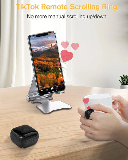 Remote Control for TikTok Page Turner Kindle App Bluetooth Video Recording Remote Scrolling Ring for TIK Tok iPhone iPad iOS