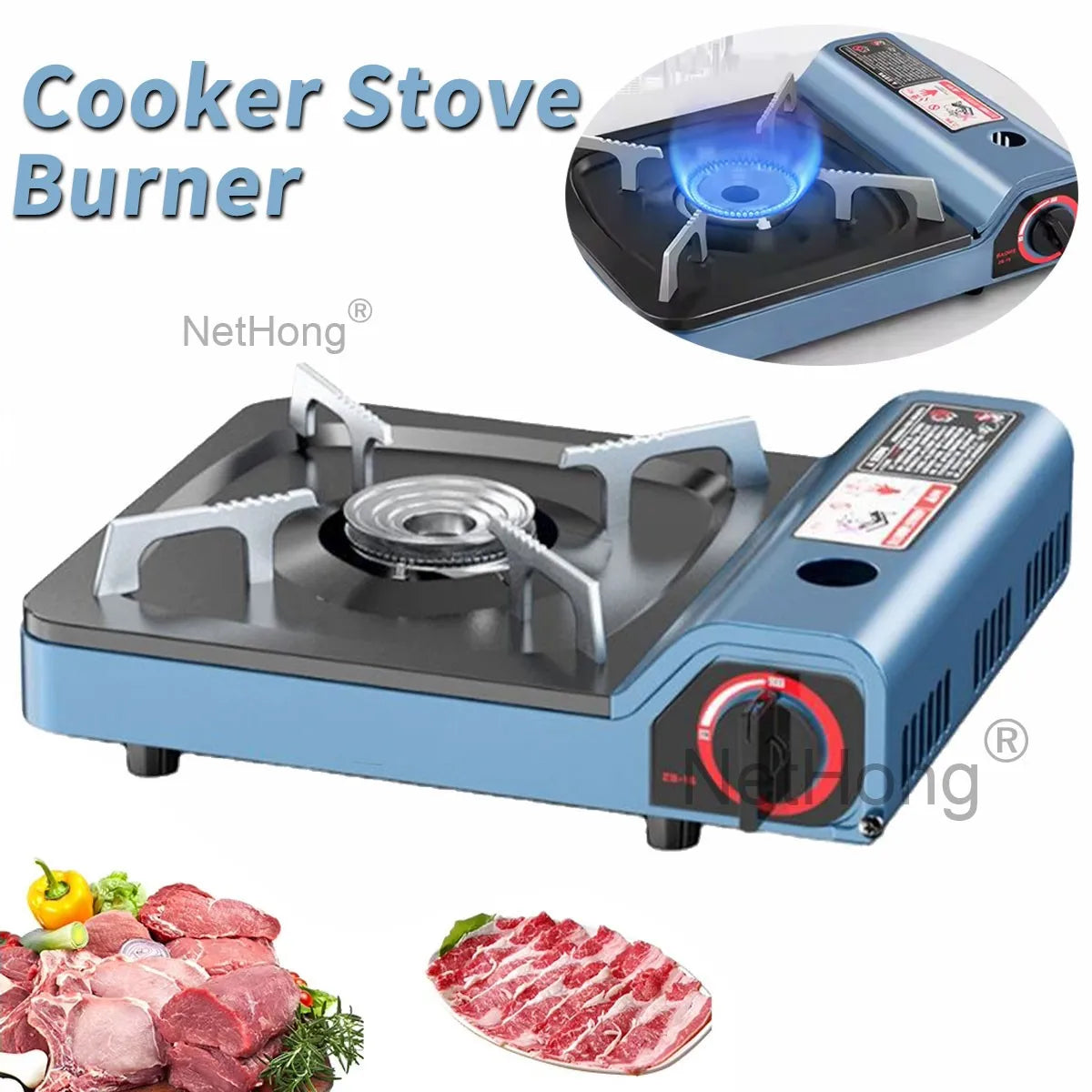 Portable Camping Gas Cooker Outdoor Single Burner Stove Butane BBQ Carry Bag UK