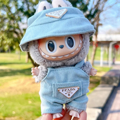 NO Doll,  For Labubu Doll Clothing Set Hat 17cm Clothes Shoes Doll DIY Accessories Training Sitting Party Games Toys Gifts
