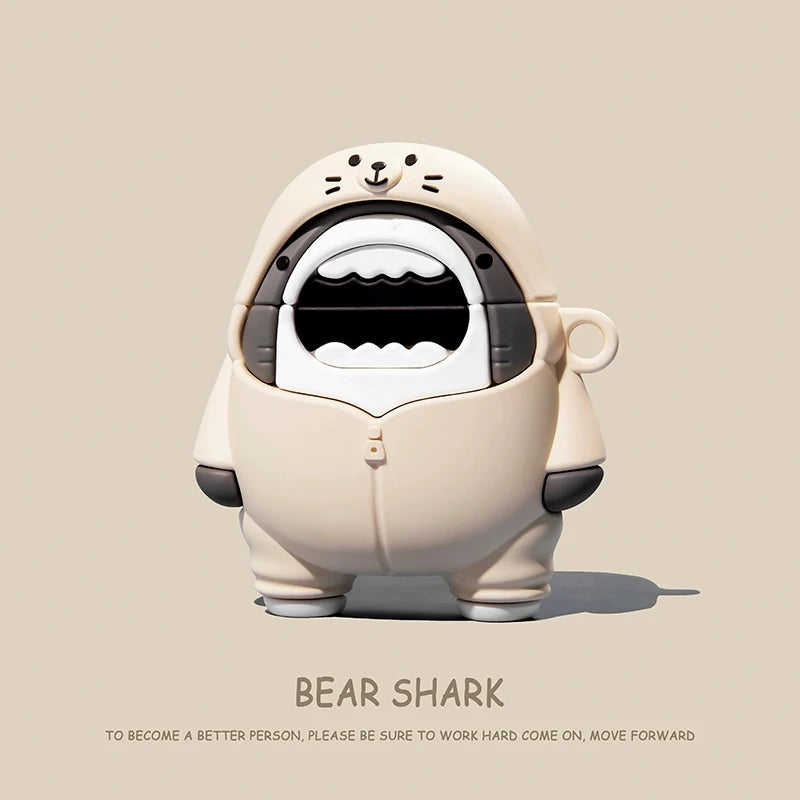 For Airpods 1 2 3 4 Pro Pro 2 Pro 3 Crayons Shark Dog Silicone Earphone Case Accessories Cover