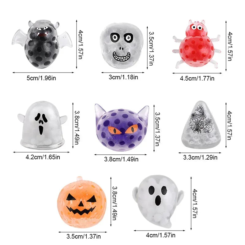 5/10/20Pcs Halloween Squeeze Ball Pumpkin Ghost Fidget Toy Kids Halloween Birthday Party Favors Trick or Treat Goodie Bag Filler