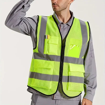 High Visibility Reflective Vest Working Clothes Motorcycle Cycling Sports Outdoor Reflective Safety Clothing Reflective Jacket