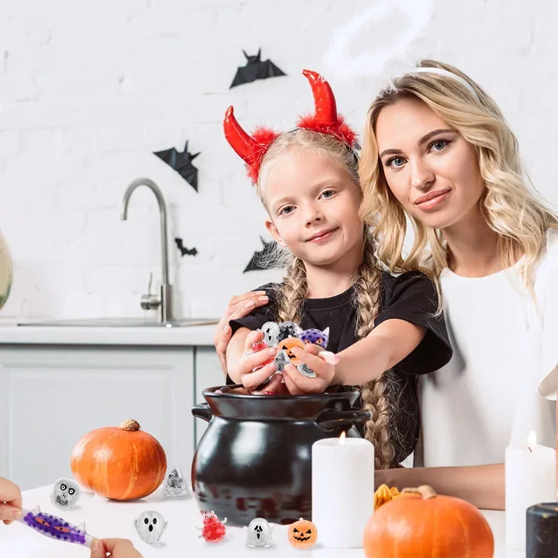 5/10/20Pcs Halloween Squeeze Ball Pumpkin Ghost Fidget Toy Kids Halloween Birthday Party Favors Trick or Treat Goodie Bag Filler