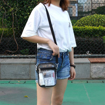 Clear Crossbody Bag Thickened PVC Stadium Approved Purse Bag for Concerts Sports Events Transparent Unisex Shoulder Messenger
